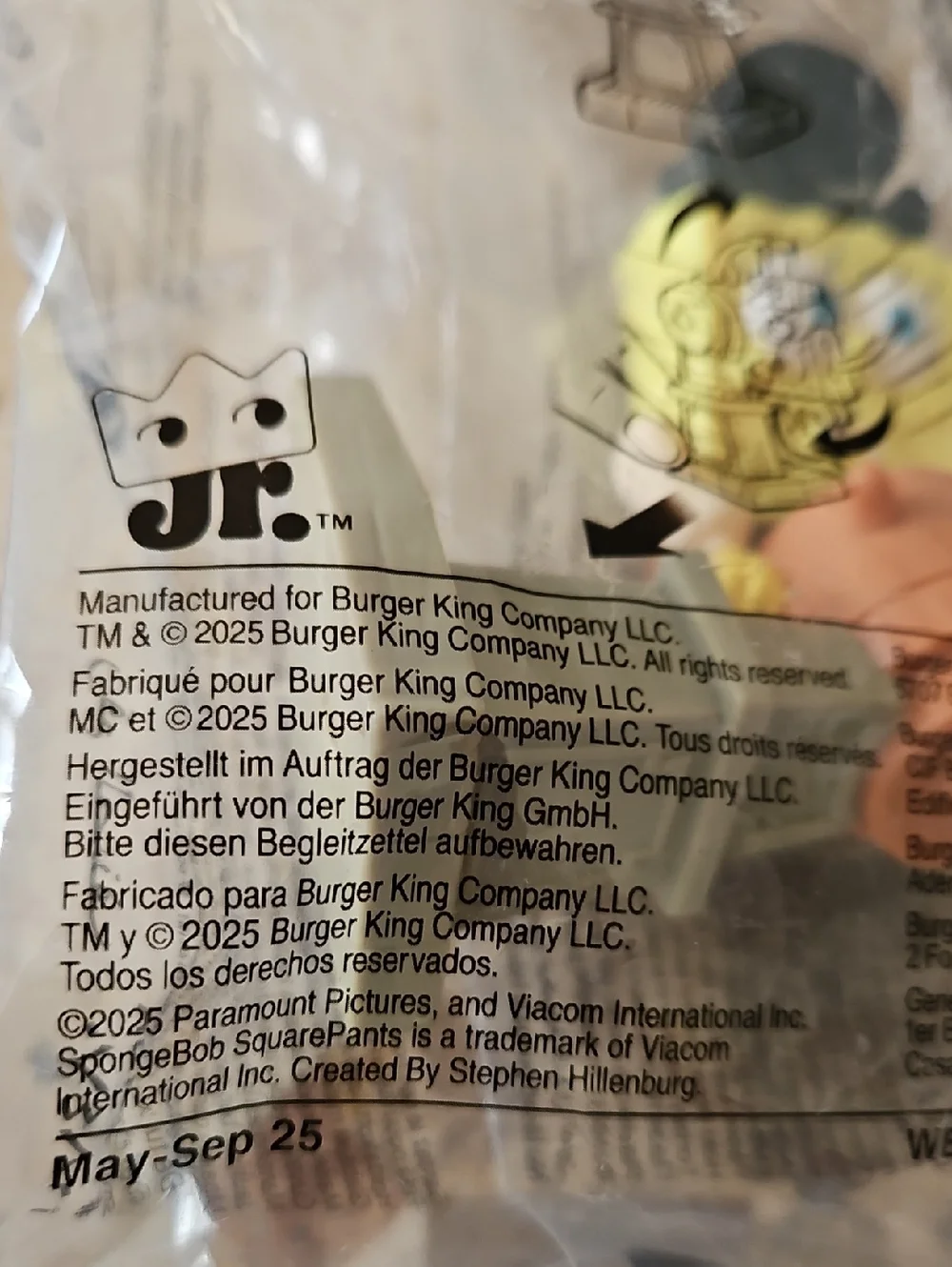 Burger King Spongebob Search For Squarepants Movie 2025 Kids Meal Toy Figure